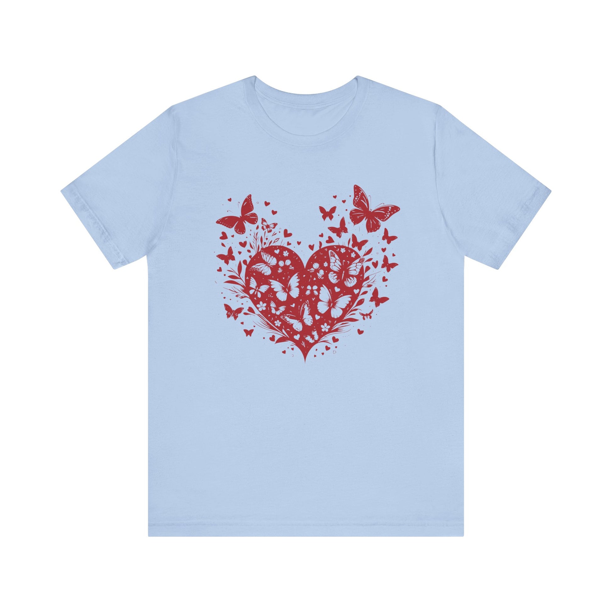 Butterfly Heart Valentines Day Shirt, Butterfly Valentine Tee, Cute Heart T-Shirt - PopCultureByDesign36