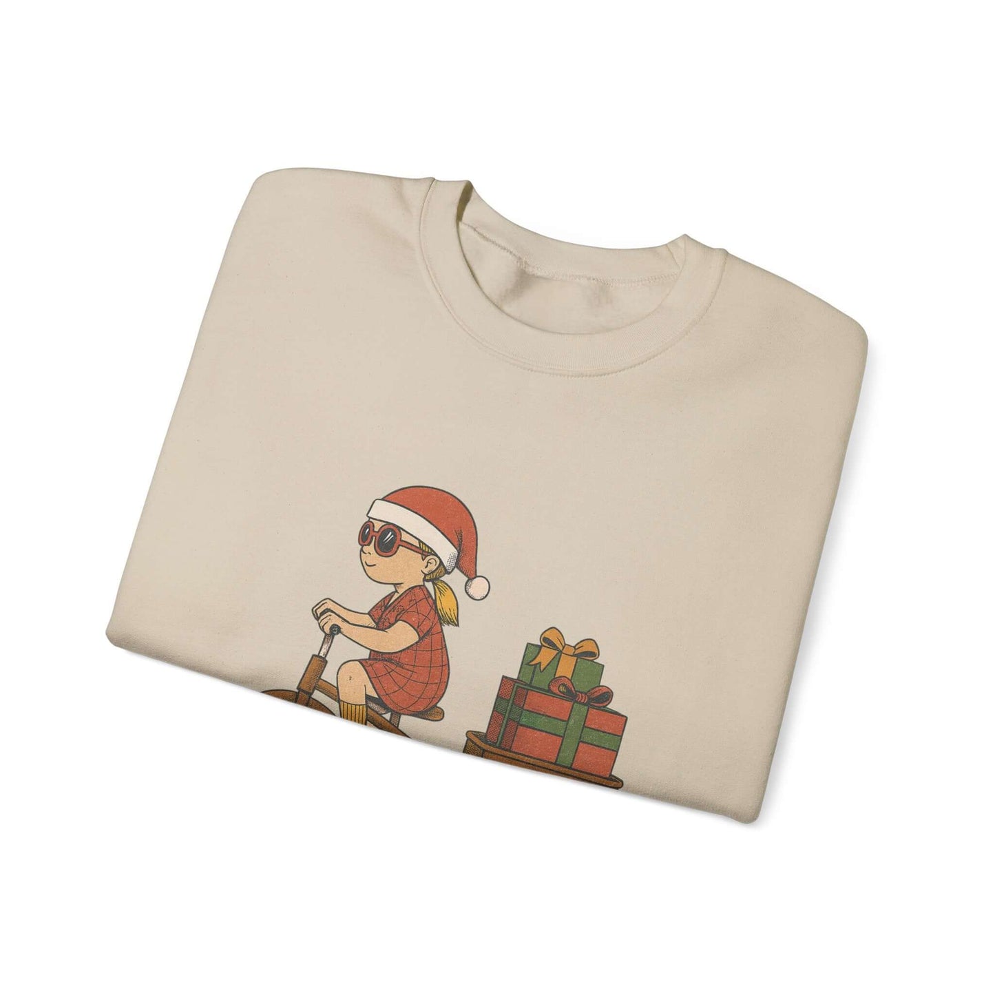 Christmas Bike Ride Sweatshirt, Santa Hat Daughter Gift