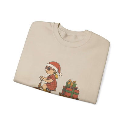 Christmas Bike Ride Sweatshirt, Santa Hat Daughter Gift