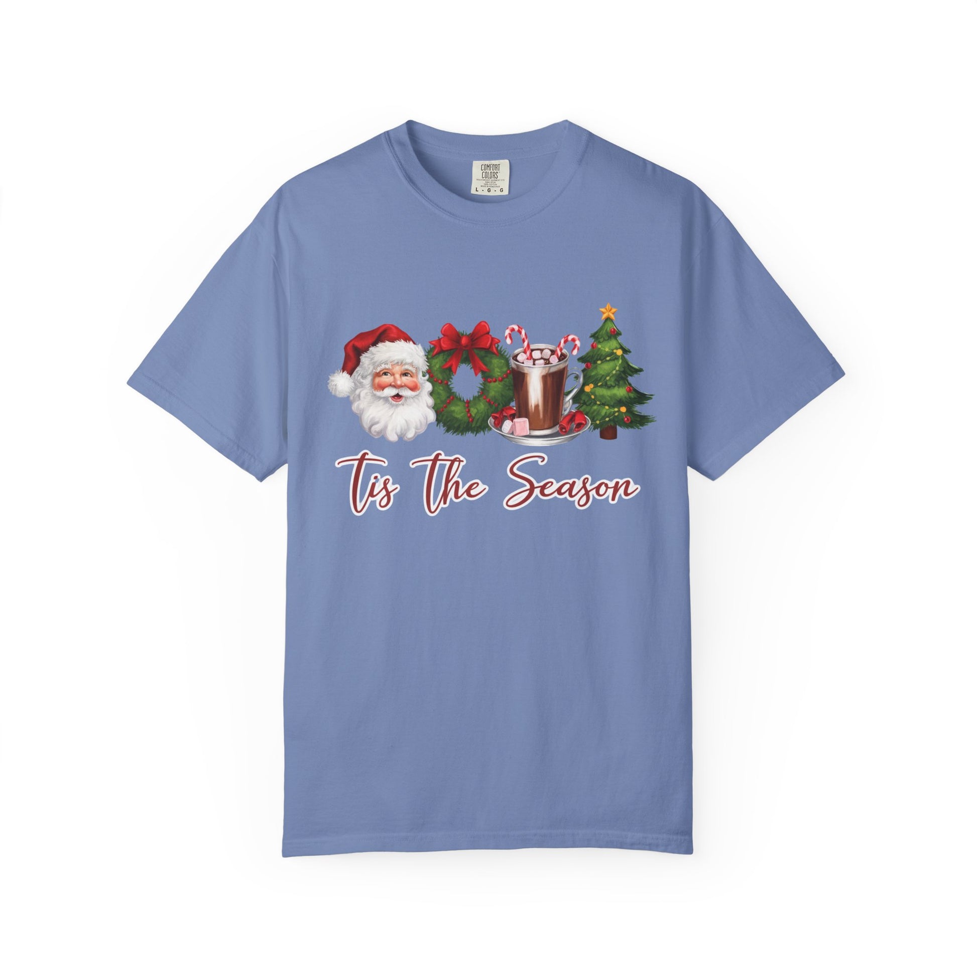 Comfort Colors® Retro Christmas, Tis the Season, Santa Claus Watercolor Christmas - PopCultureByDesign36