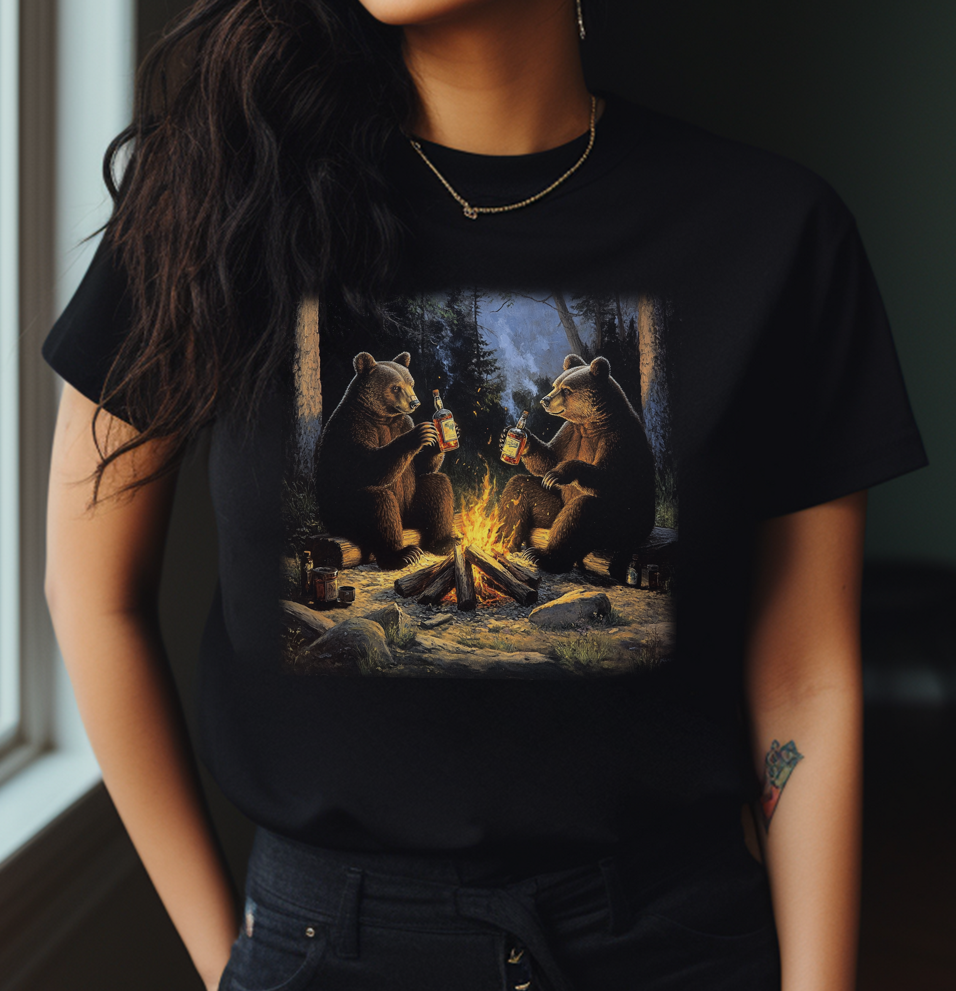 Beer Drinking Grizzly Bear Tshirt, Bear Lover Shirt, Camping Shirts - PopCultureByDesign36