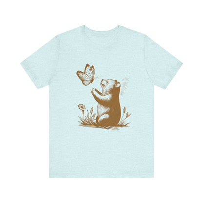 Bear Butterfly Shirt,Vintage Retro Bear Shirt, Cute Butterfly Tshirt - PopCultureByDesign36