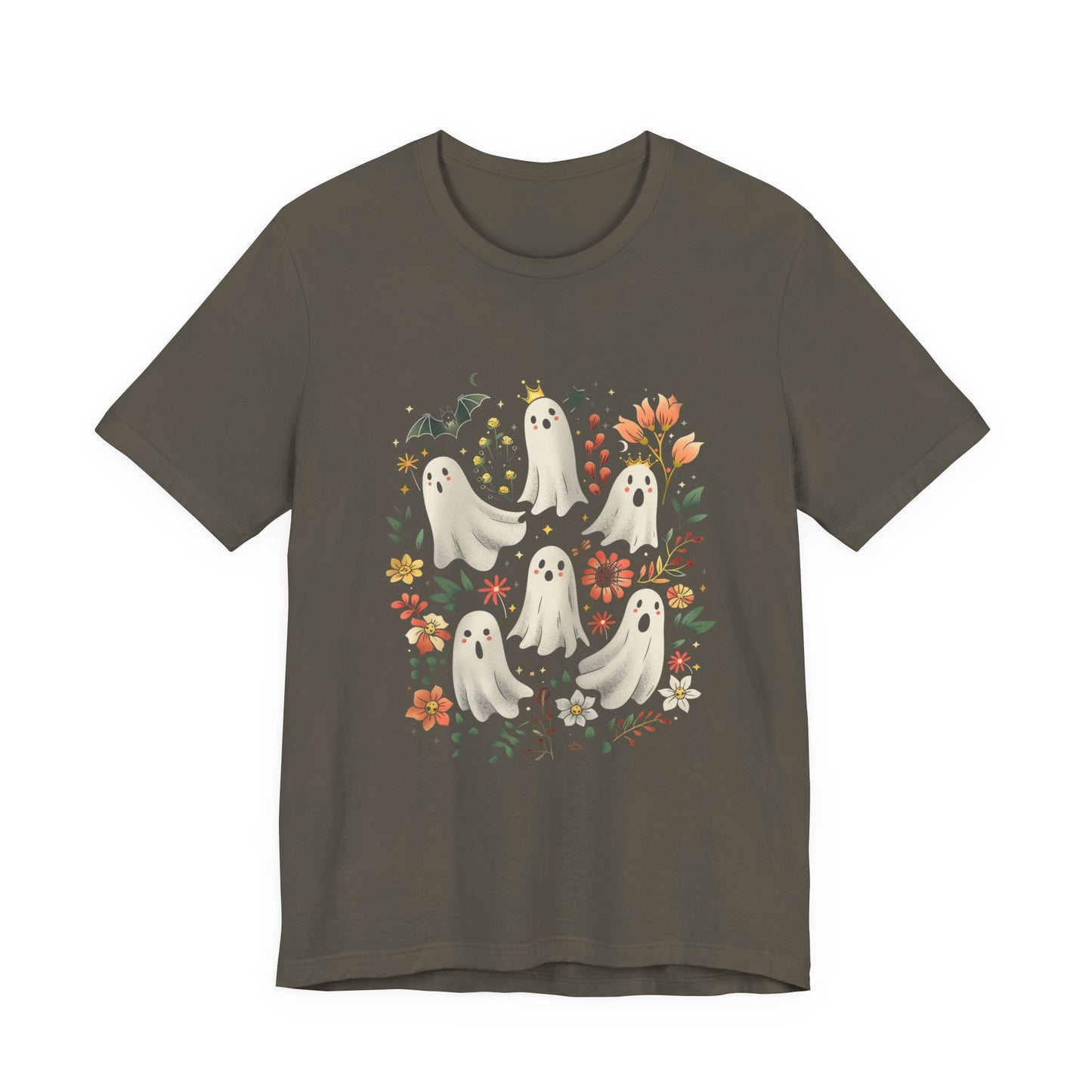 Boho Ghost T-Shirt, Halloween Tee, Spooky Bohemian Top - PopCultureByDesign36