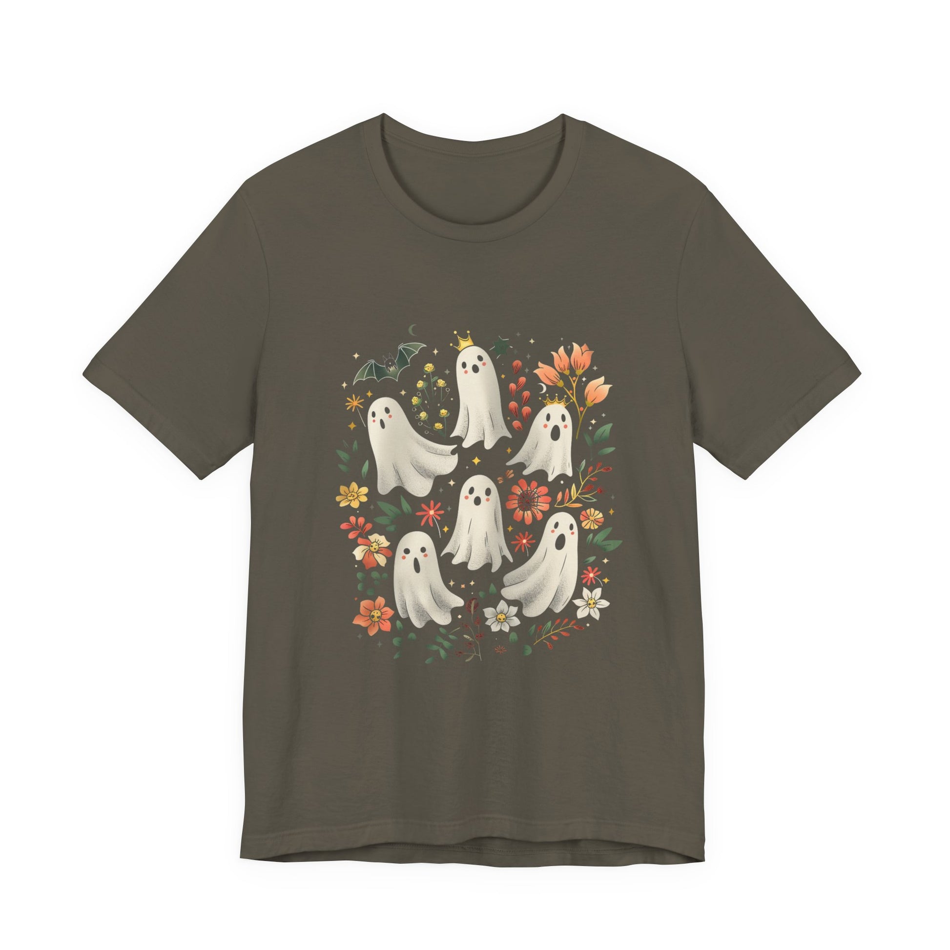 Boho Ghost T-Shirt, Halloween Tee, Spooky Bohemian Top - PopCultureByDesign36