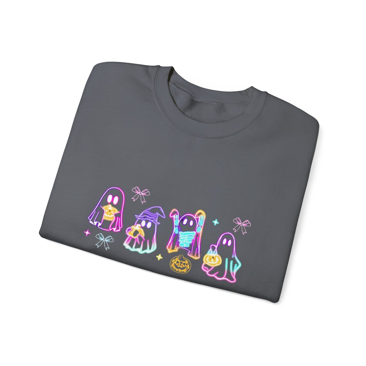 Ghost Neon Color Halloween Sweatshirt, Halloween Party Sweater - PopCultureByDesign36