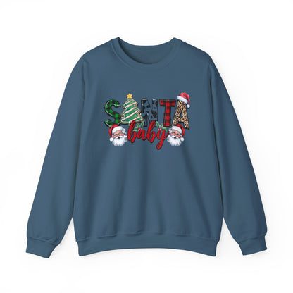 Santa Baby Sweatshirt, Merry Christmas Sweater, Retro Santa Sweatshirt - PopCultureByDesign36
