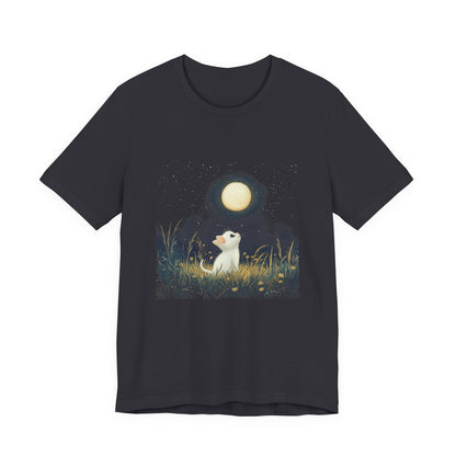 Retro Kitten Moon Tee Shirt, Cat Lover Gift, Moon Cat Top, Vintage Cat Shirt - PopCultureByDesign36