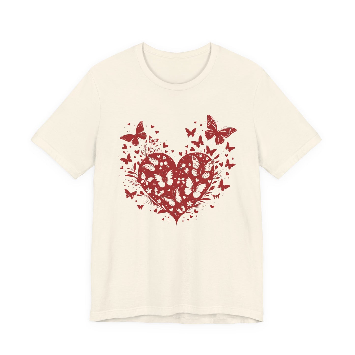 Butterfly Heart Valentines Day Shirt, Butterfly Valentine Tee, Cute Heart T-Shirt - PopCultureByDesign36