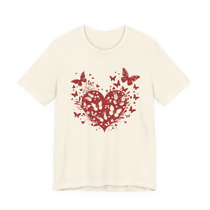 Butterfly Heart Valentines Day Shirt, Butterfly Valentine Tee, Cute Heart T-Shirt - PopCultureByDesign36
