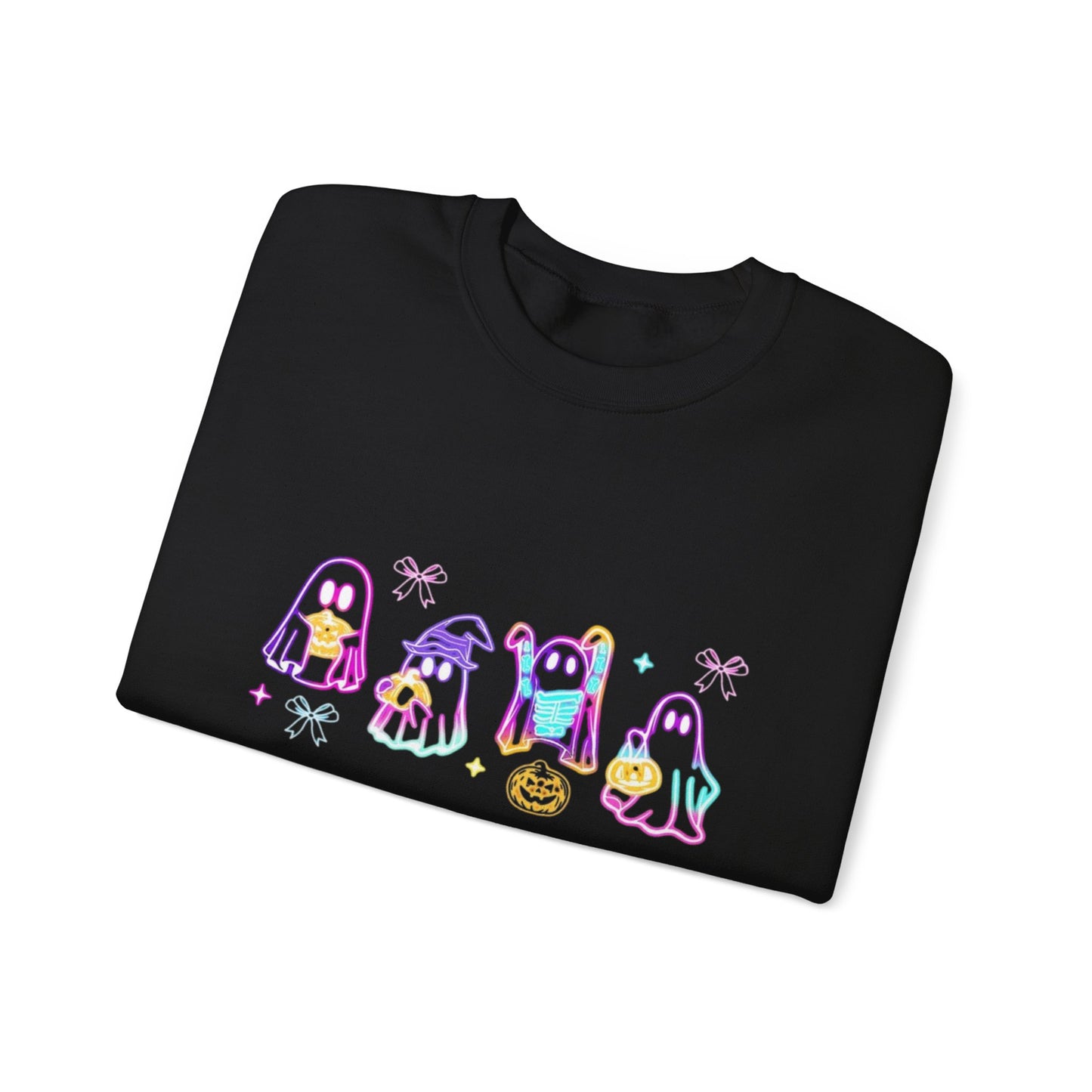 Ghost Neon Color Halloween Sweatshirt, Halloween Party Sweater - PopCultureByDesign36