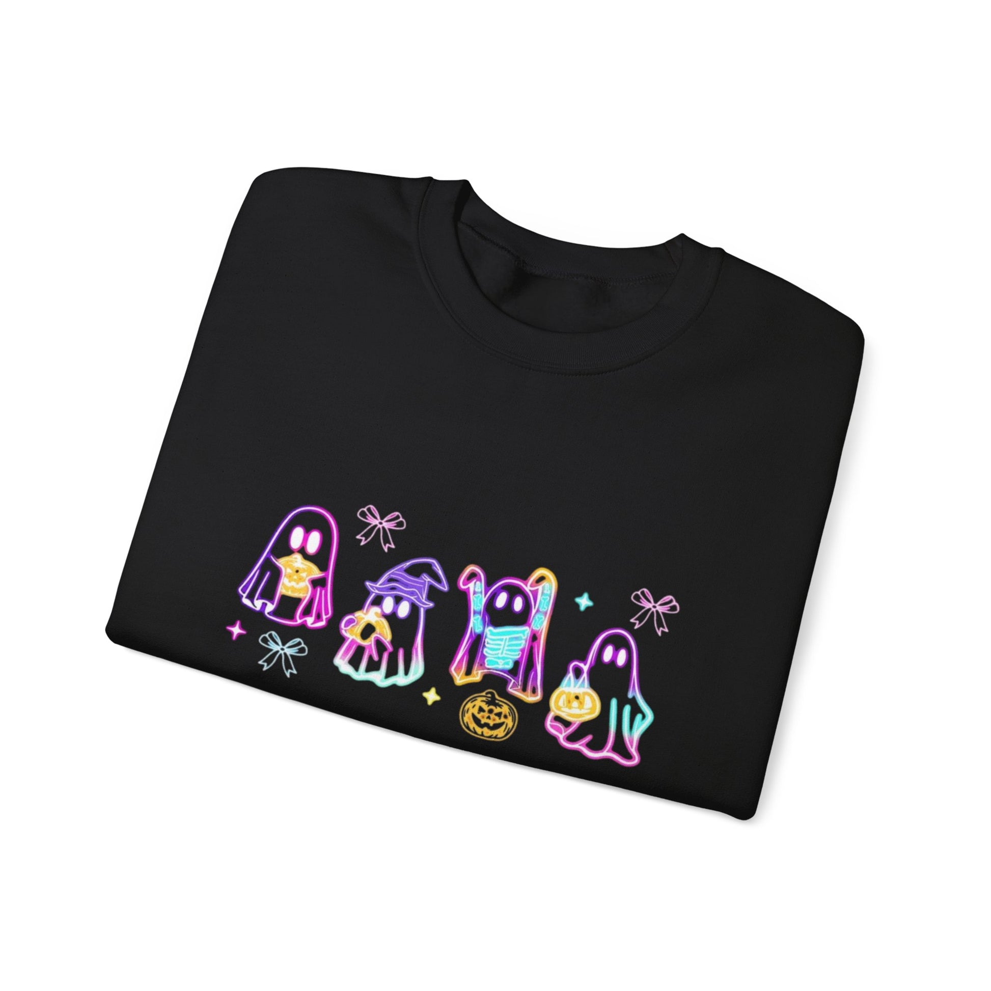 Ghost Neon Color Halloween Sweatshirt, Halloween Party Sweater - PopCultureByDesign36