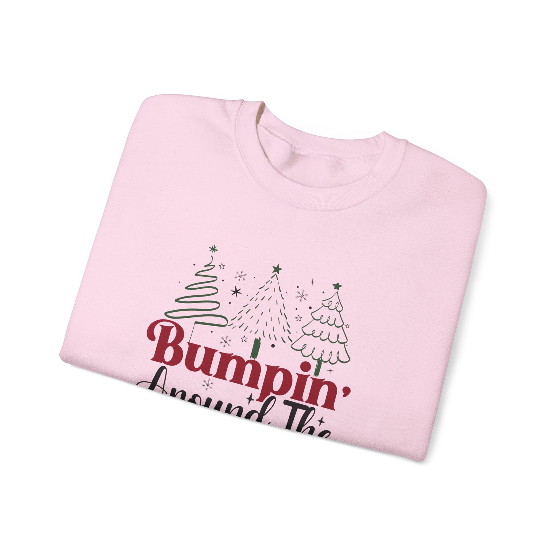 Bumpin Around Christmas Tree Sweatshirt, Pregnancy Reveal Sweater, Xmas Pregnant Shirt - PopCultureByDesign36