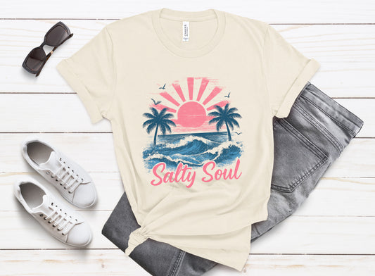 Retro Salty Soul Shirt, Summer Salty Soul T-shirt, Trendy Summer Shirt - PopCultureByDesign36