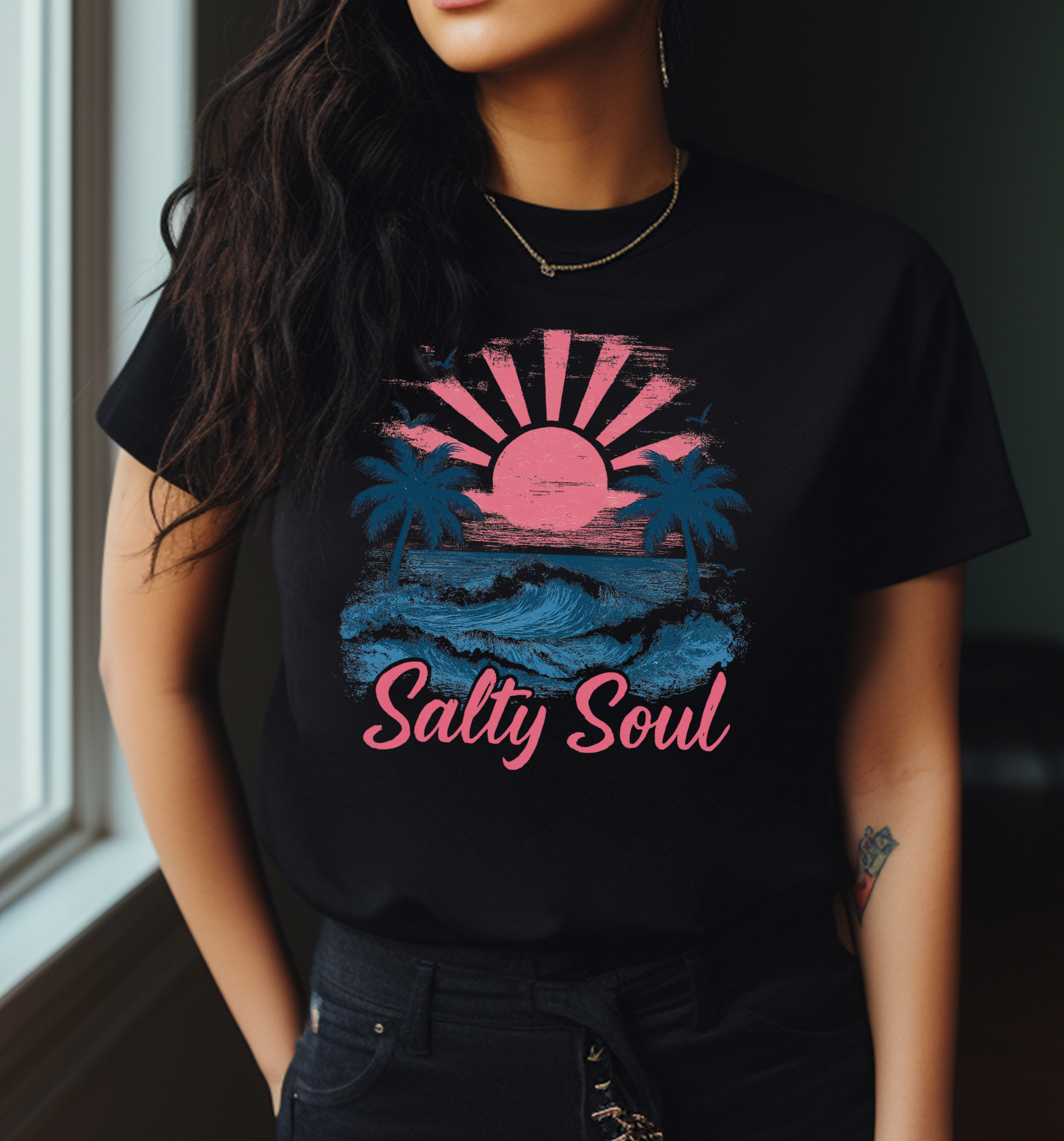 Retro Salty Soul Shirt, Summer Salty Soul T-shirt, Trendy Summer Shirt - PopCultureByDesign36