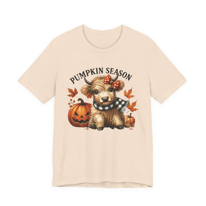 Pumpkin season, cute highland cow, baby cow shirt, Cute Cow shirt - PopCultureByDesign36
