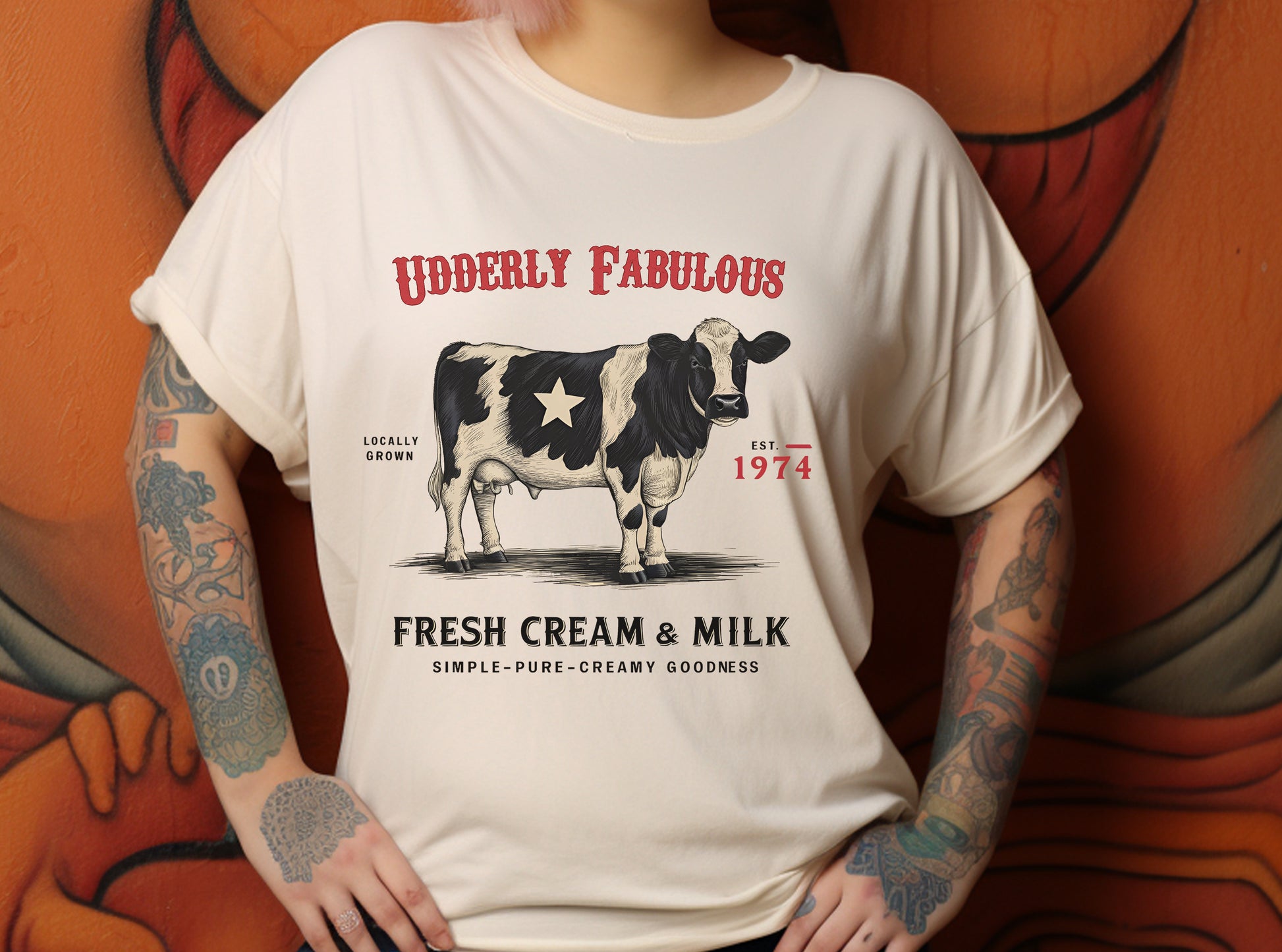 Retro Cattle Shirt, Gift for Cow Lover, Farmer Gift - PopCultureByDesign36