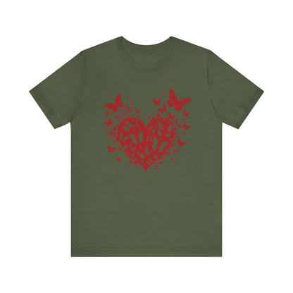 Butterfly Heart Valentines Day Shirt, Butterfly Valentine Tee, Cute Heart T-Shirt - PopCultureByDesign36
