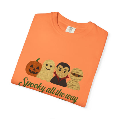 Spooky All The Way Halloween T-shirt, Pumpkin, Ghost, Dracula, Mummy Shirt - PopCultureByDesign36