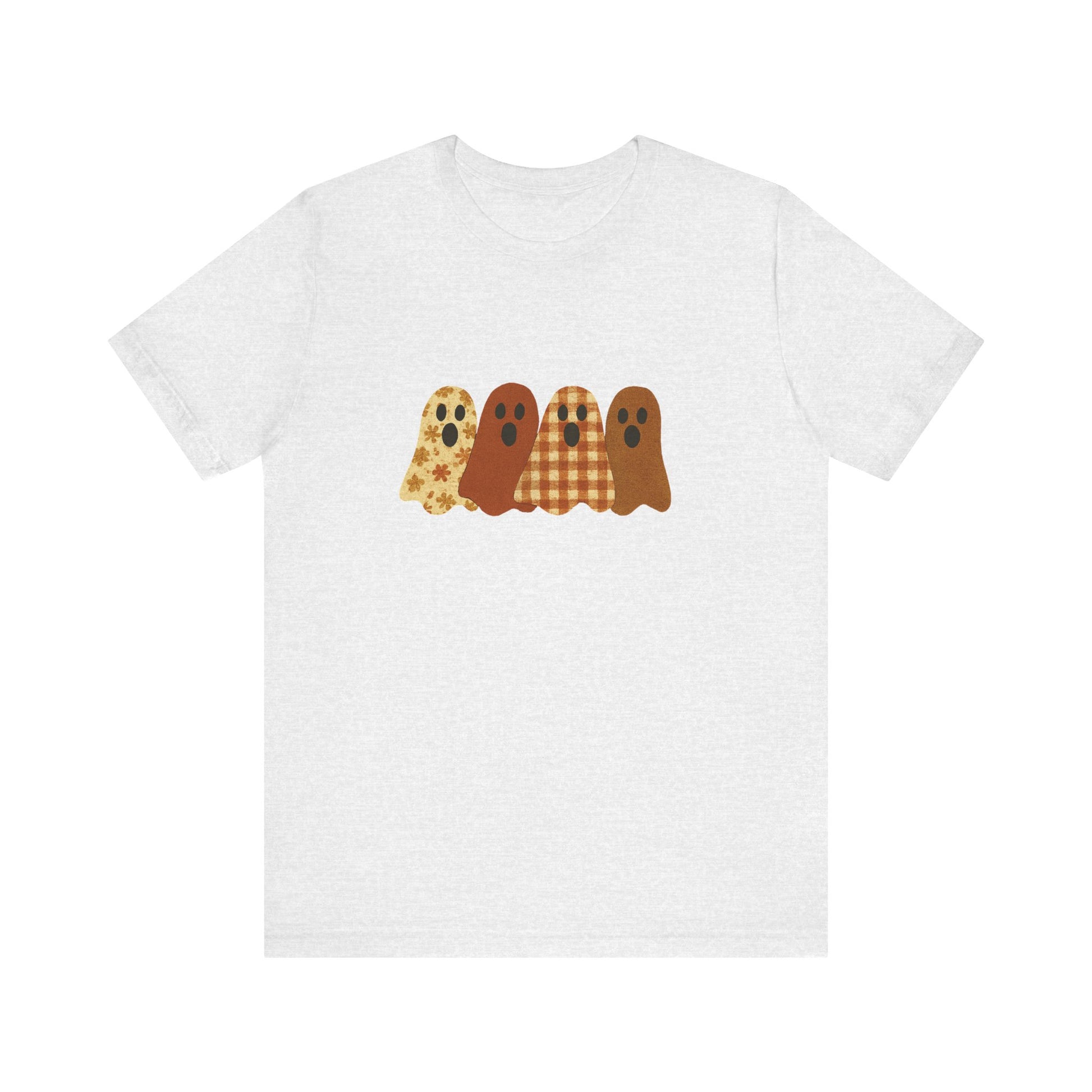 Funny Ghost Patchwork Tee, Cute Ghost Shirt, Boho Halloween Shirt - PopCultureByDesign36