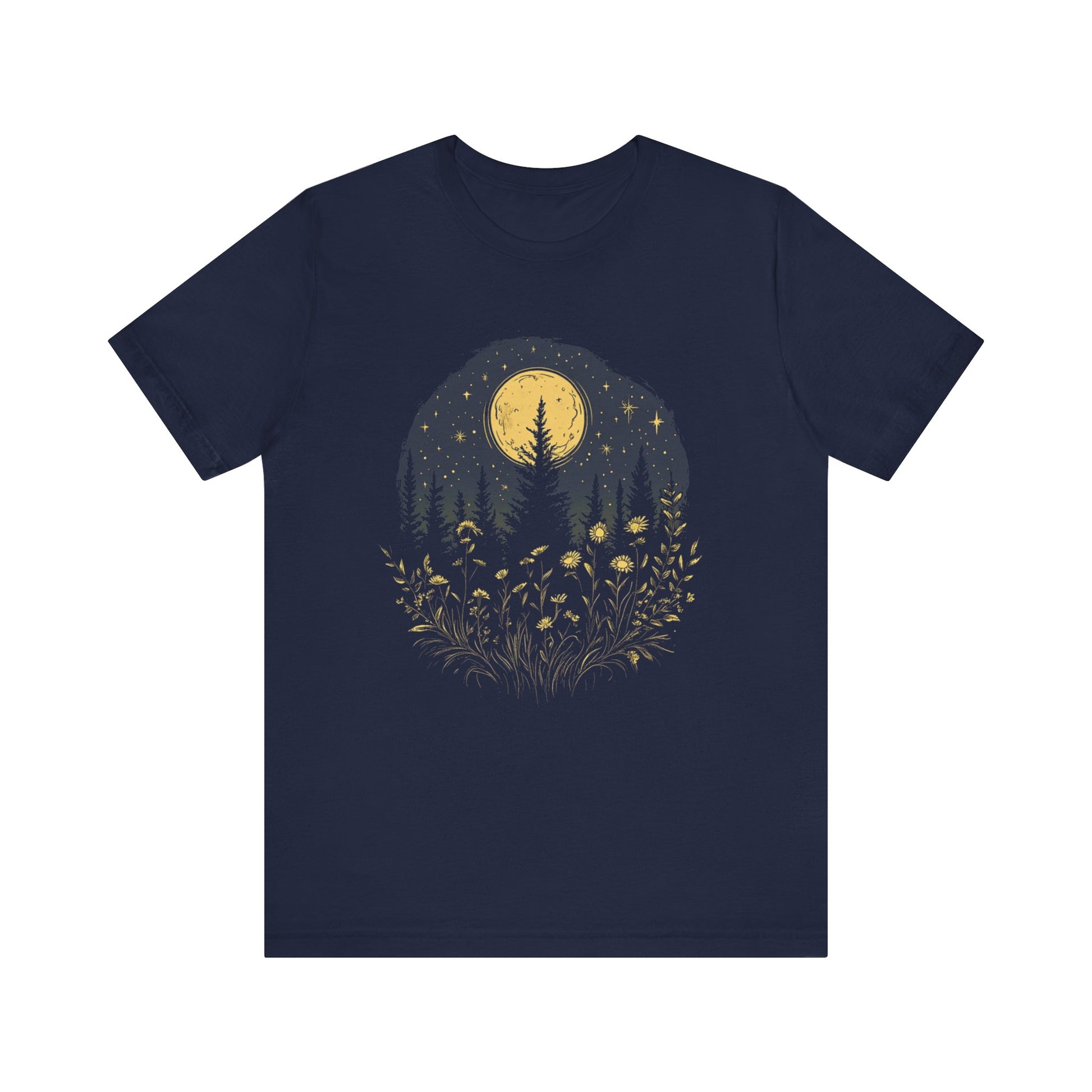Mystic Moon And Flowers Shirt, Mystical Moon Phase Shirt, Boho Vintage Moon - PopCultureByDesign36