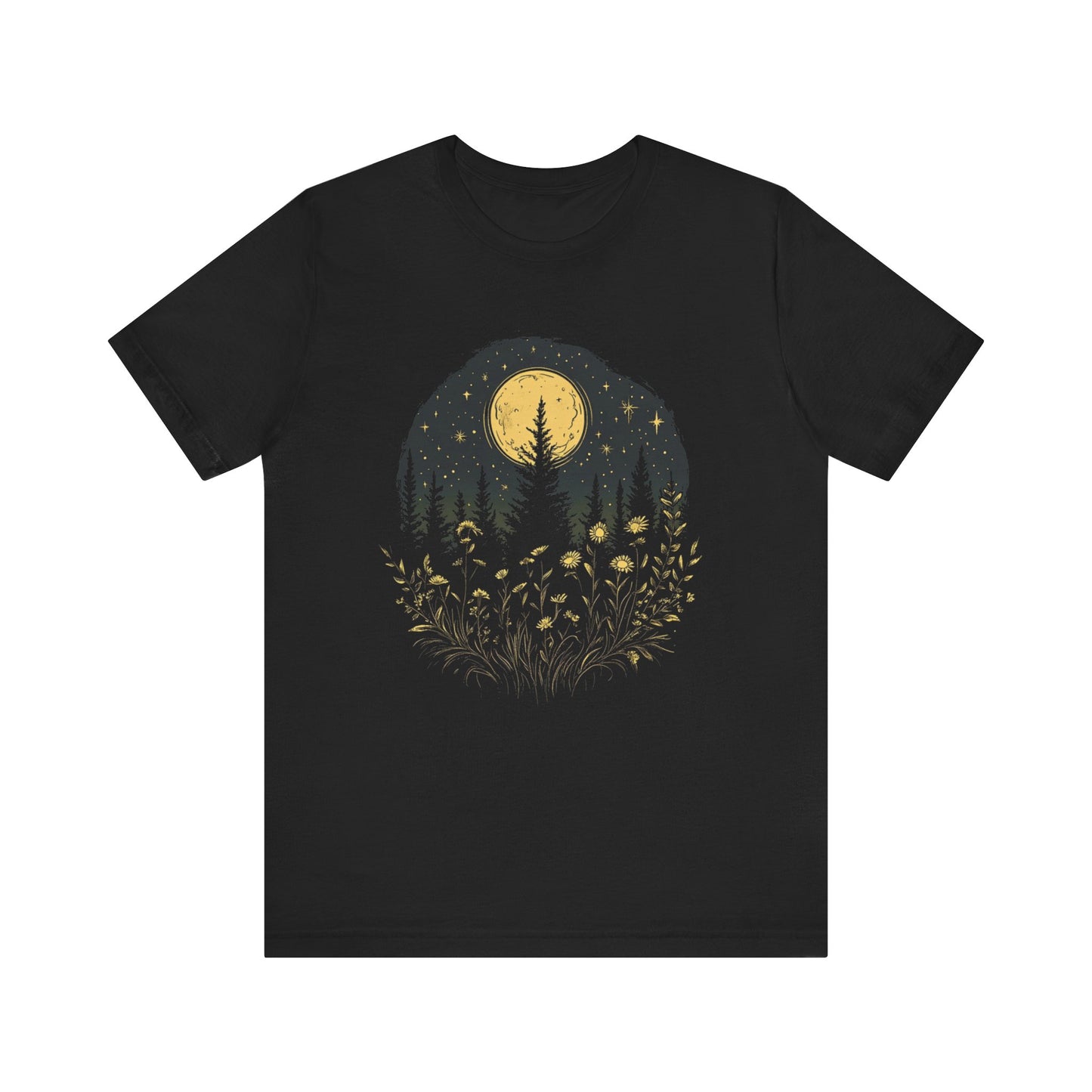 Mystic Moon And Flowers Shirt, Mystical Moon Phase Shirt, Boho Vintage Moon - PopCultureByDesign36