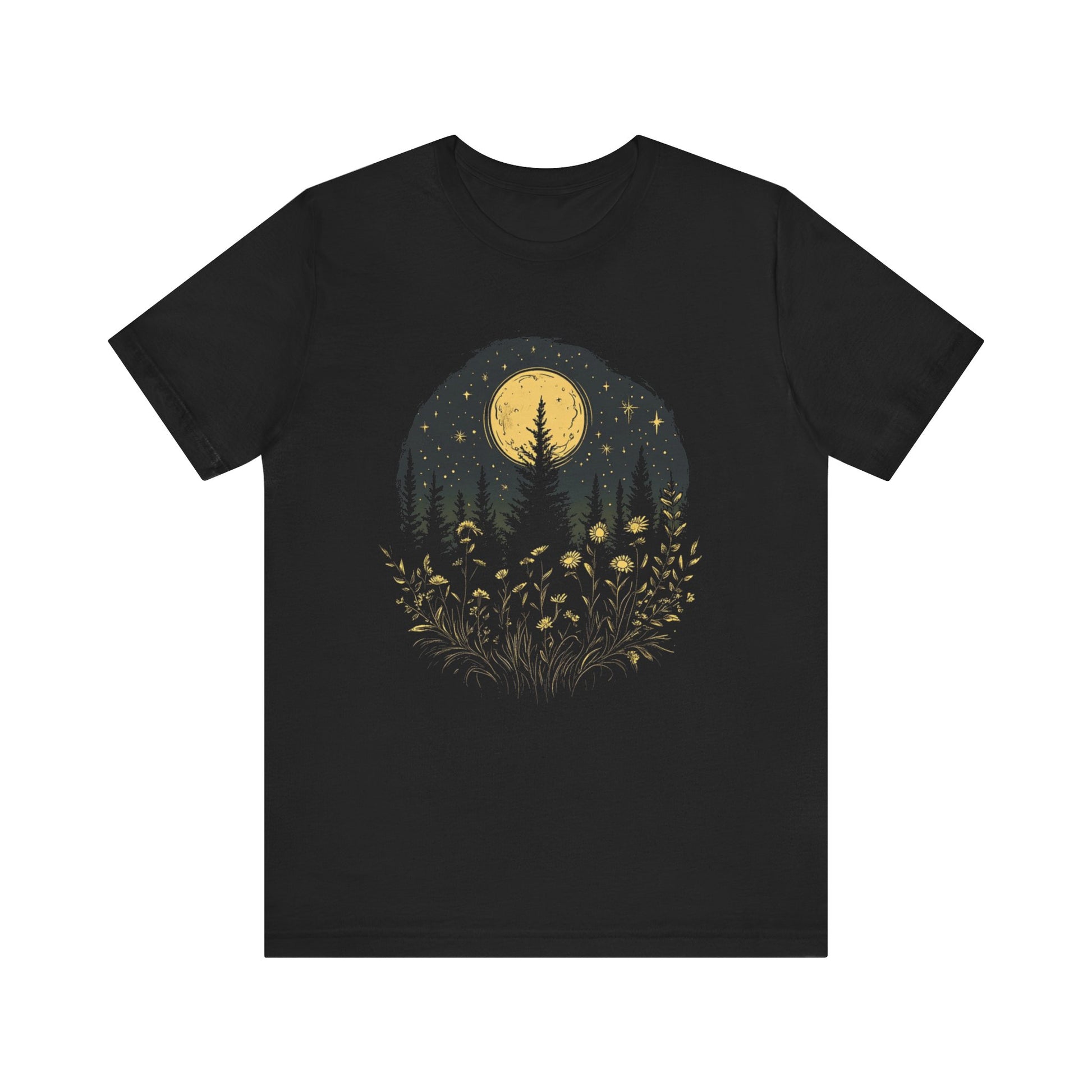 Mystic Moon And Flowers Shirt, Mystical Moon Phase Shirt, Boho Vintage Moon - PopCultureByDesign36
