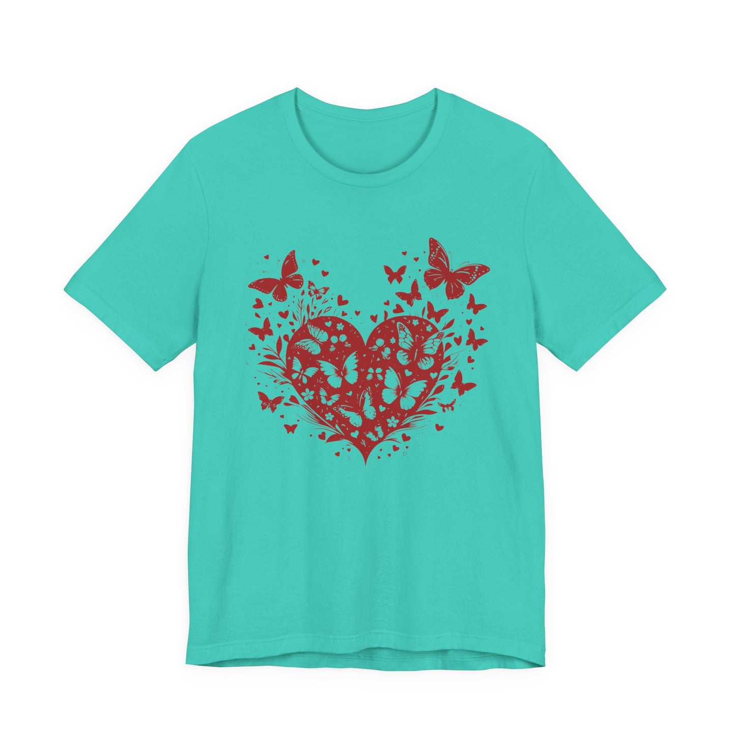 Butterfly Heart Valentines Day Shirt, Butterfly Valentine Tee, Cute Heart T-Shirt - PopCultureByDesign36