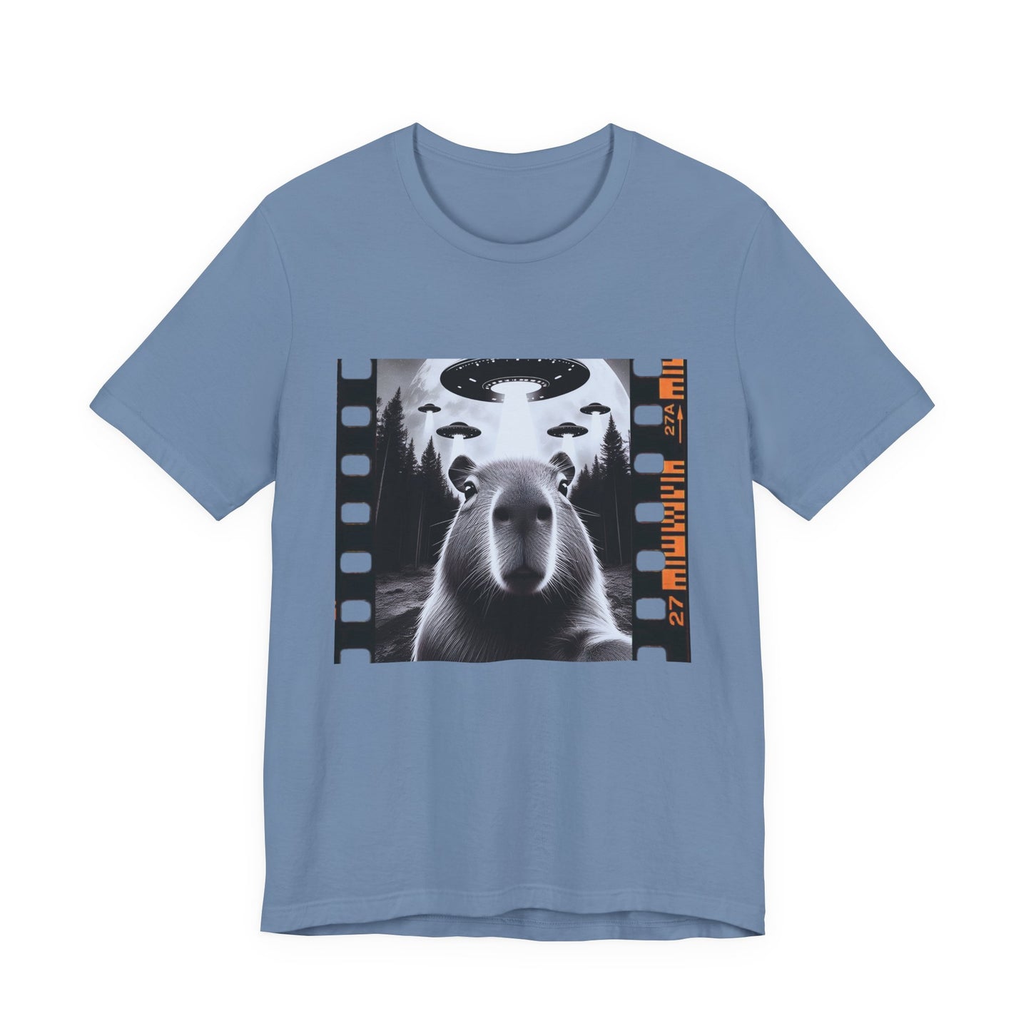 Capybara UFO Funny Tshirt, Cool Capybaras Meme T-Shirt, Alien Abduction Gift Tee - PopCultureByDesign36