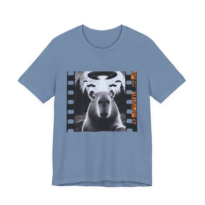 Capybara UFO Funny Tshirt, Cool Capybaras Meme T-Shirt, Alien Abduction Gift Tee - PopCultureByDesign36