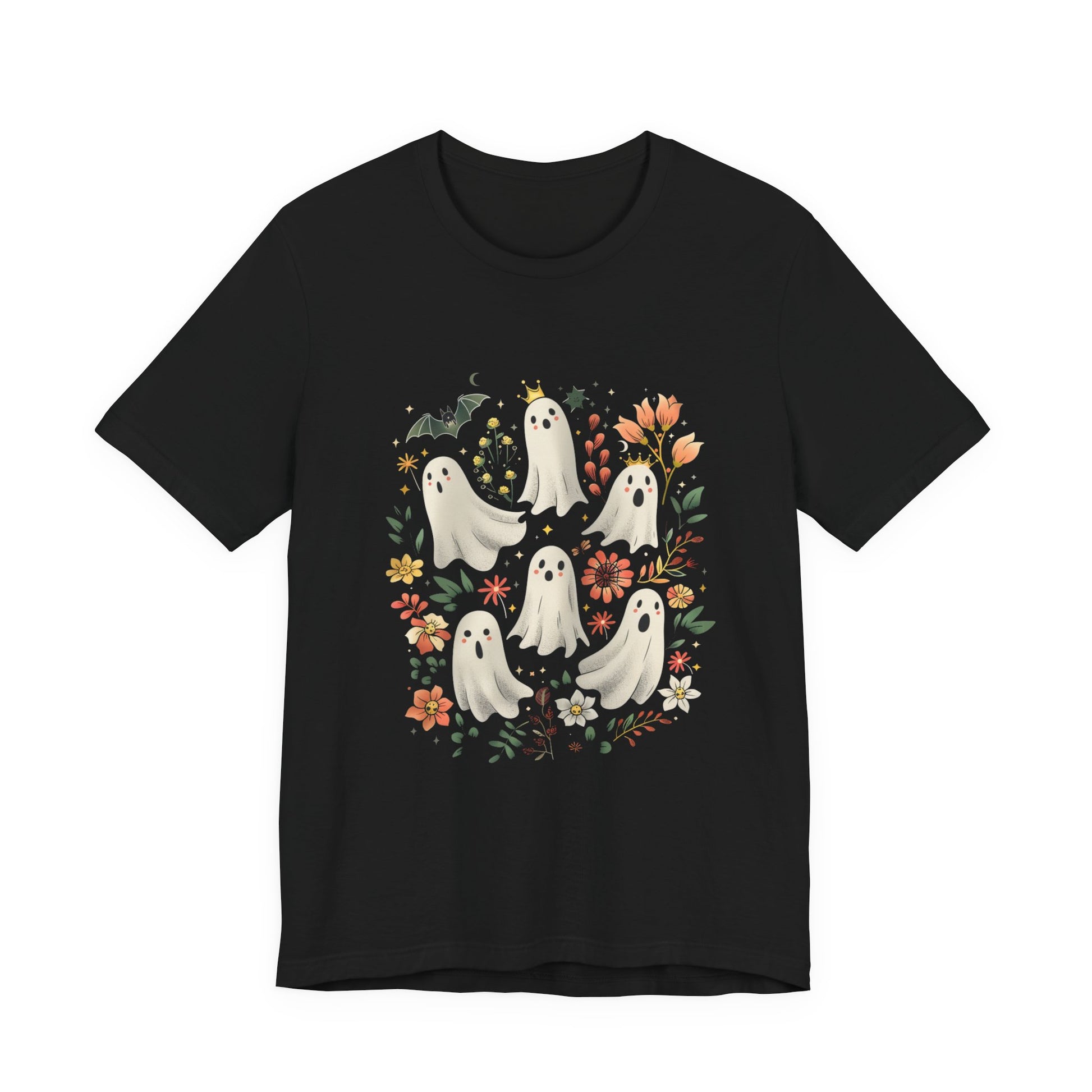 Boho Ghost T-Shirt, Halloween Tee, Spooky Bohemian Top - PopCultureByDesign36
