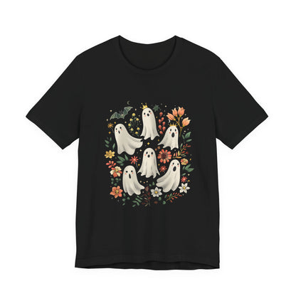 Boho Ghost T-Shirt, Halloween Tee, Spooky Bohemian Top - PopCultureByDesign36
