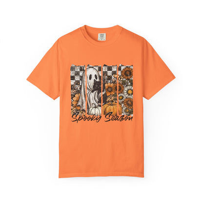 Comfort Colors Cute Strip Ghost Shirt, Halloween Costume, Vintage Vibe - PopCultureByDesign36