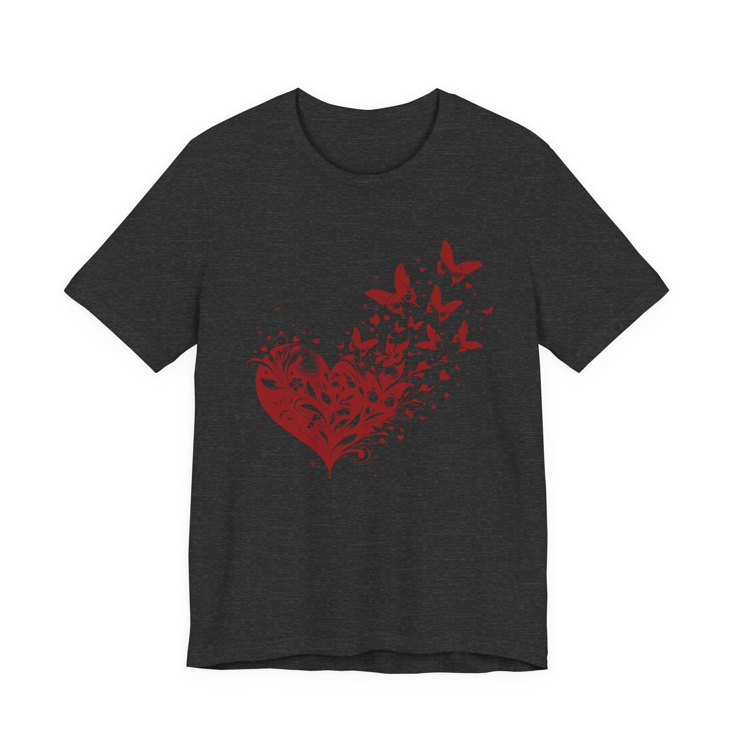 Butterfly Heart Valentines Day Shirt, Butterfly Valentine Tee, Cute Heart T-Shirt - PopCultureByDesign36