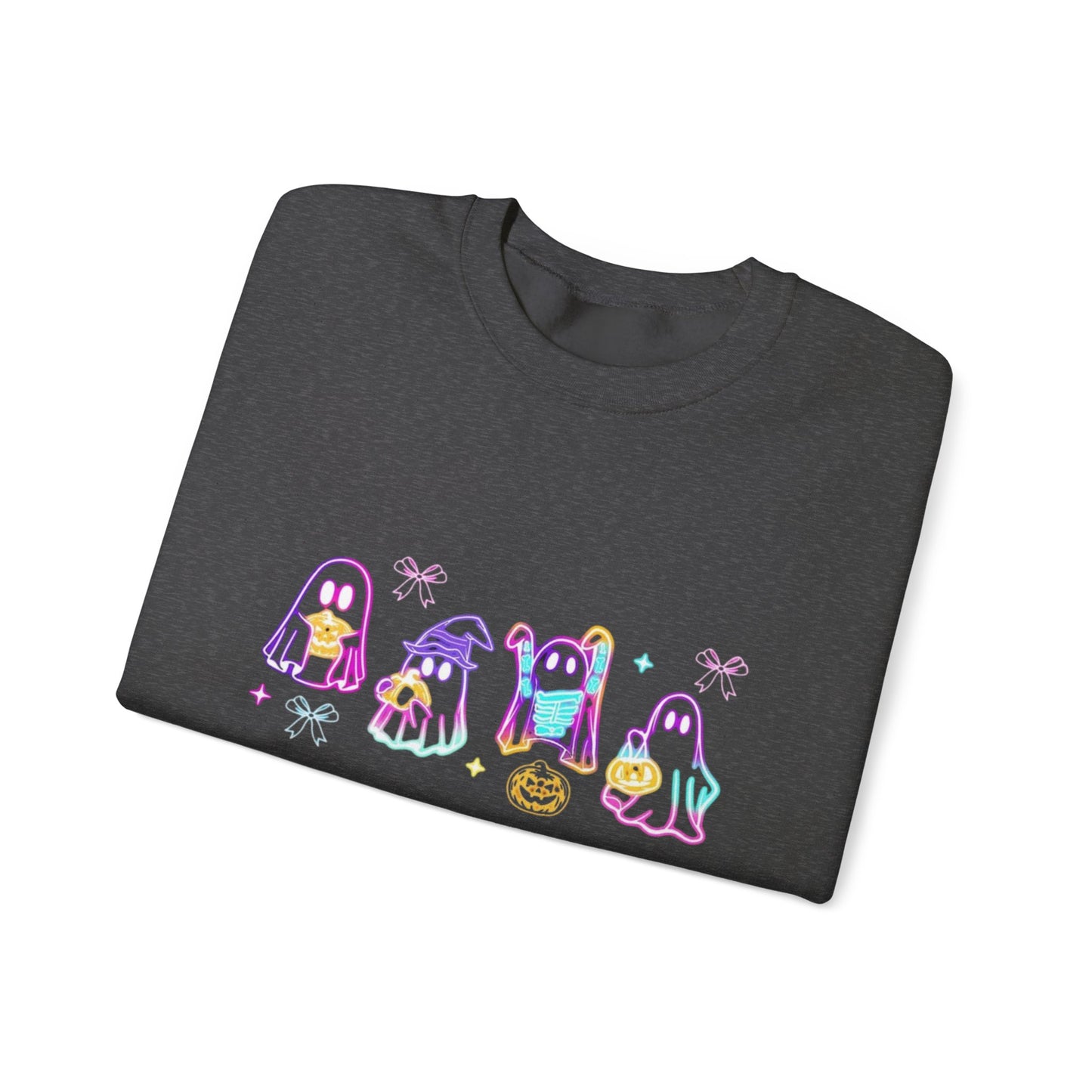 Ghost Neon Color Halloween Sweatshirt, Halloween Party Sweater - PopCultureByDesign36