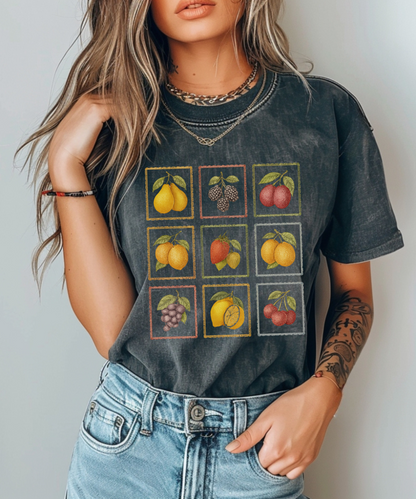 Vintage Fruit Stamp Shirt, Art Graphic Fruit Shirt, Fruit Stamp - PopCultureByDesign36