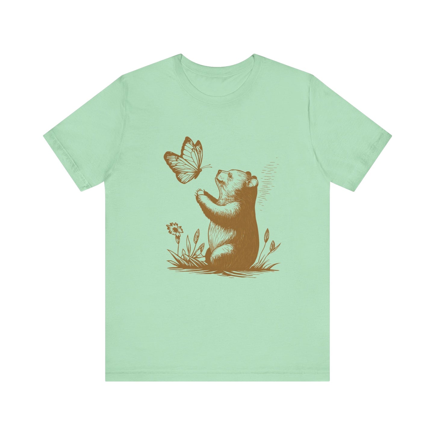 Bear Butterfly Shirt,Vintage Retro Bear Shirt, Cute Butterfly Tshirt - PopCultureByDesign36