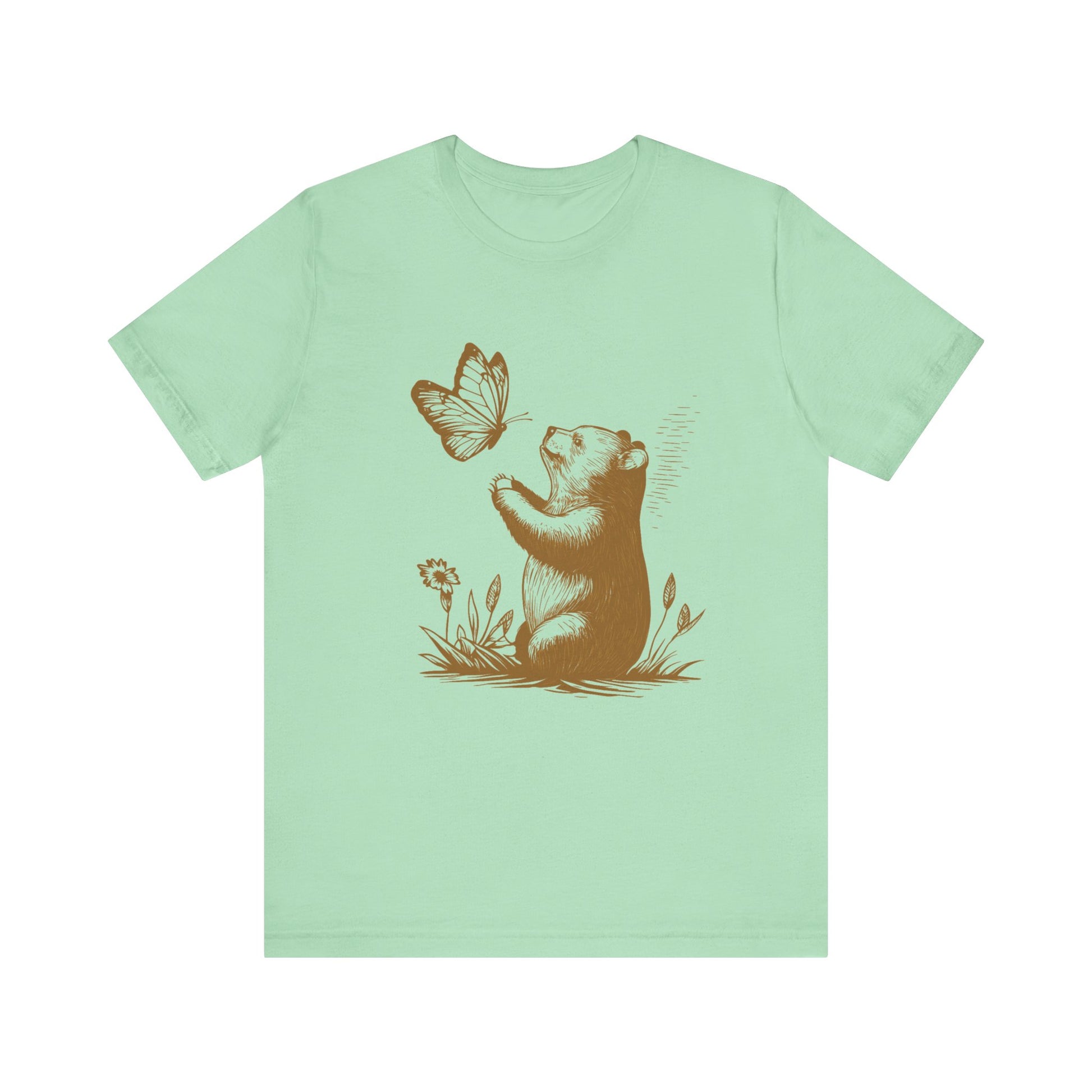 Bear Butterfly Shirt,Vintage Retro Bear Shirt, Cute Butterfly Tshirt - PopCultureByDesign36