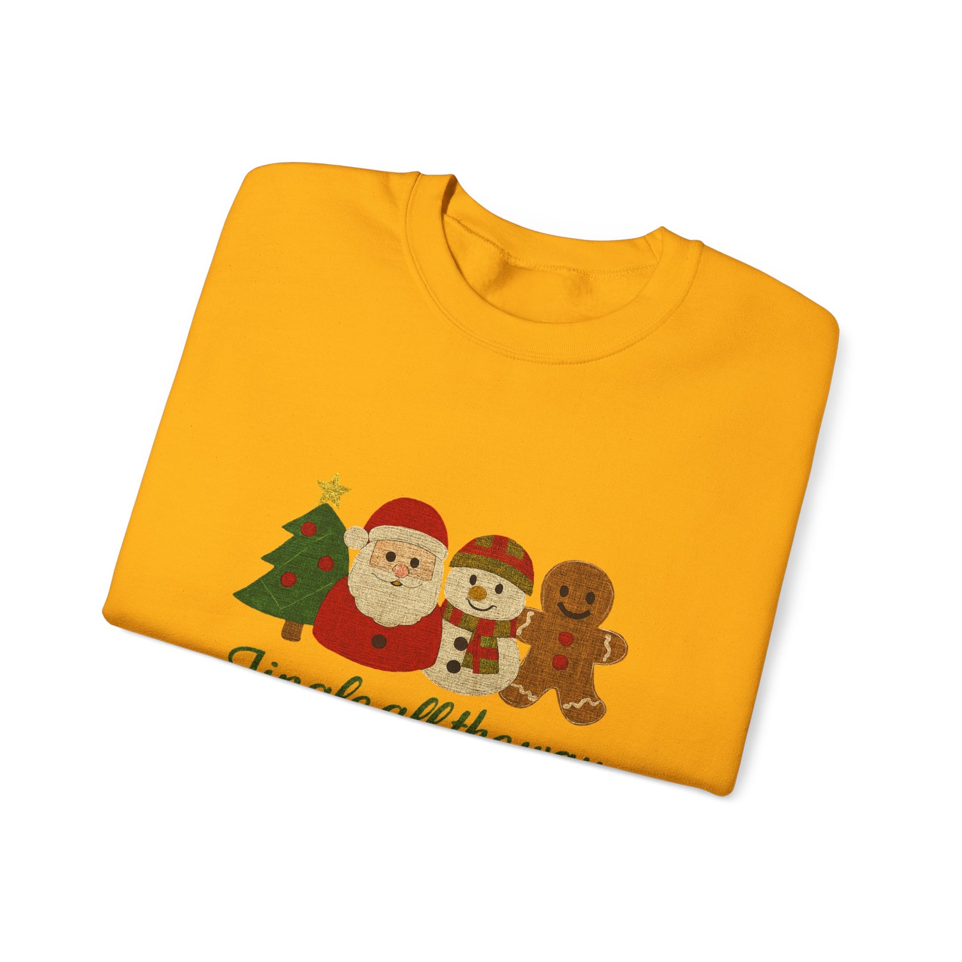 Christmas Jingle All the Way Sweatshirt, Santa Snowman Gingerbread Sweatshirt - PopCultureByDesign36