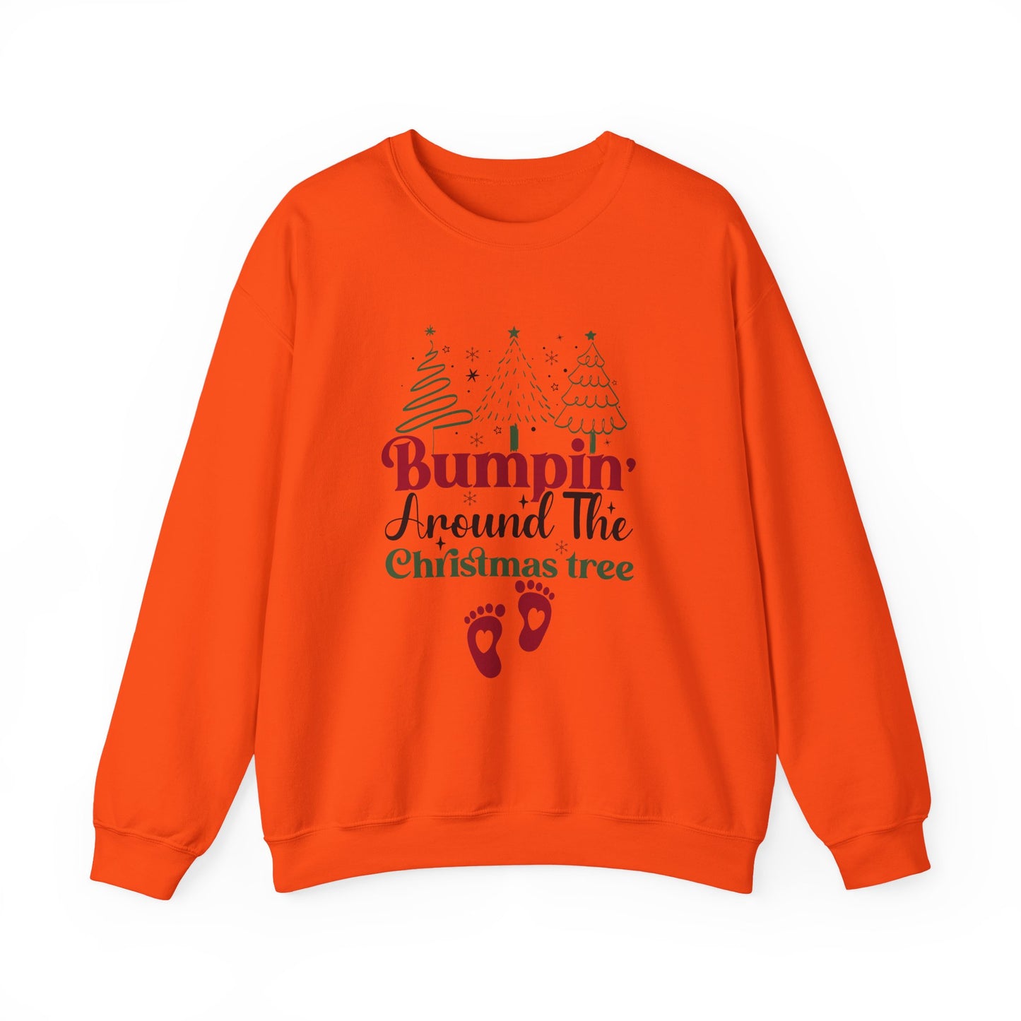 Bumpin Around Christmas Tree Sweatshirt, Pregnancy Reveal Sweater, Xmas Pregnant Shirt - PopCultureByDesign36
