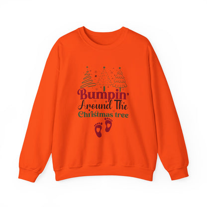 Bumpin Around Christmas Tree Sweatshirt, Pregnancy Reveal Sweater, Xmas Pregnant Shirt - PopCultureByDesign36