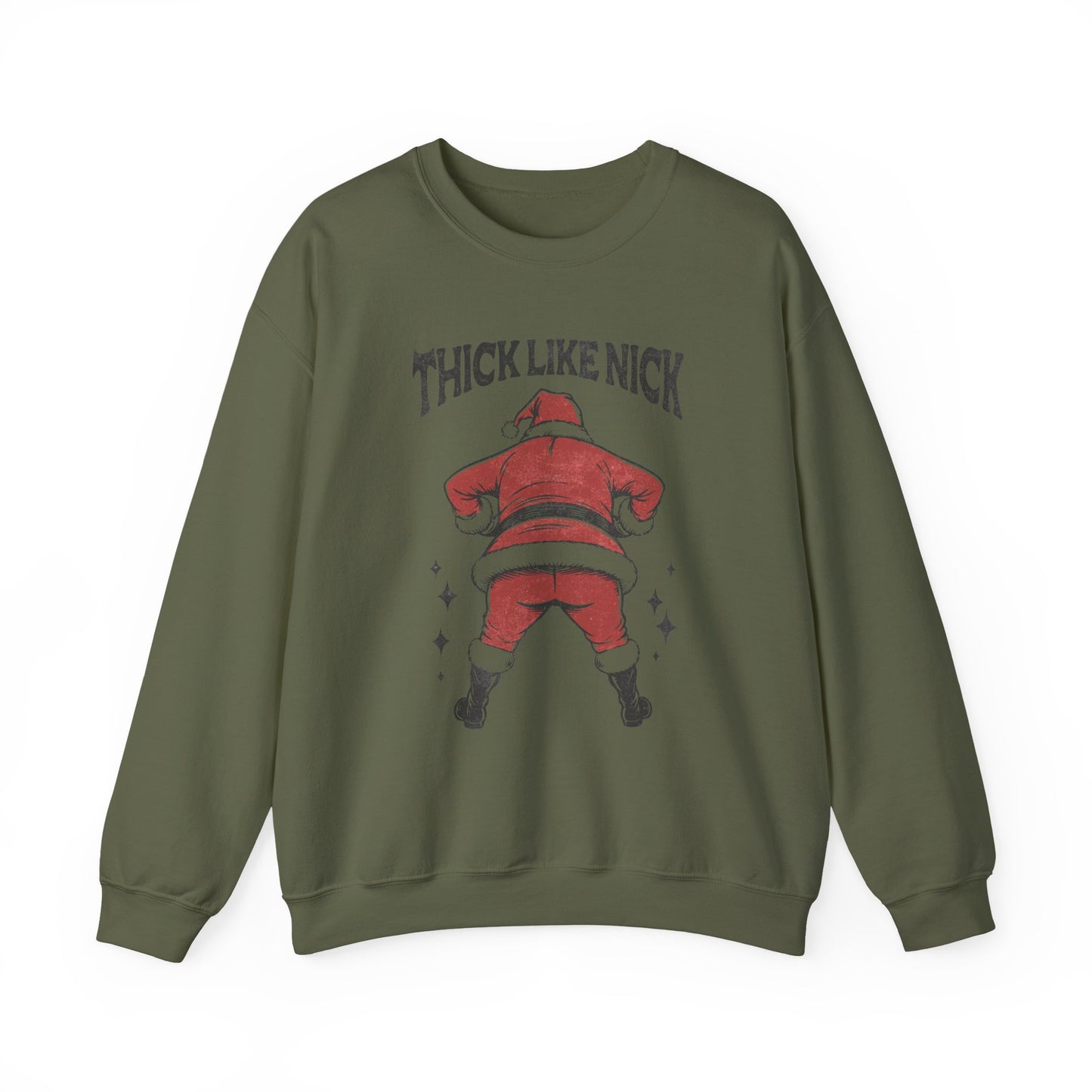 Thick like Nick Christmas Shirt, Santa Inspired, Funny santa sweatshirt - PopCultureByDesign36
