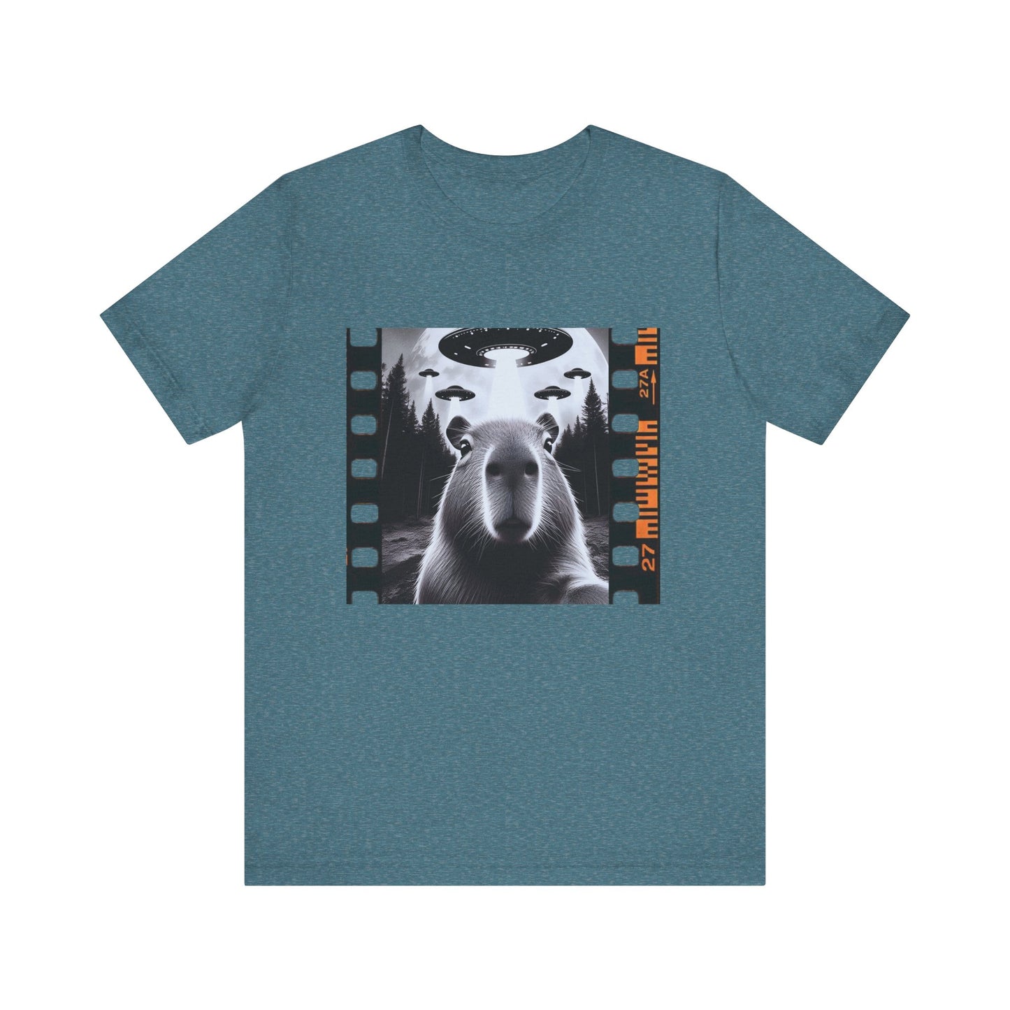 Capybara UFO Funny Tshirt, Cool Capybaras Meme T-Shirt, Alien Abduction Gift Tee - PopCultureByDesign36