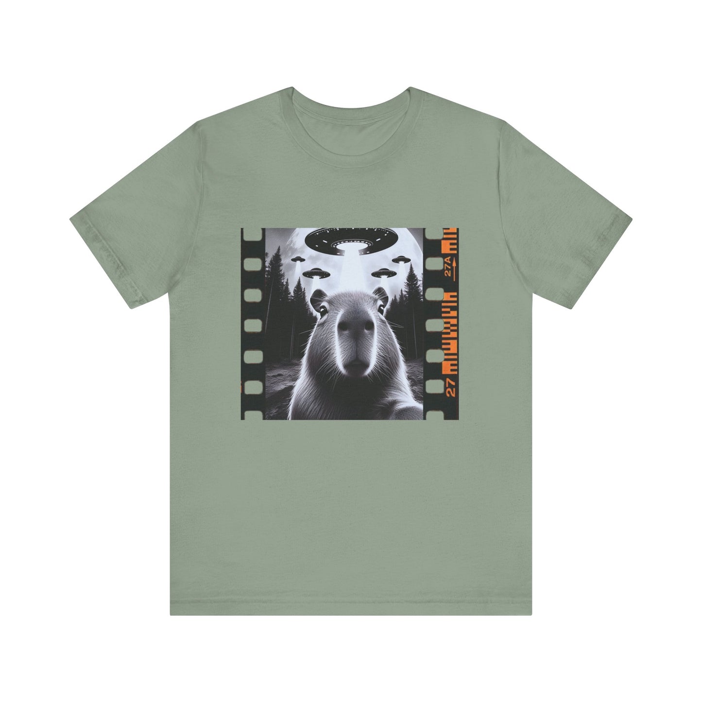 Capybara UFO Funny Tshirt, Cool Capybaras Meme T-Shirt, Alien Abduction Gift Tee - PopCultureByDesign36