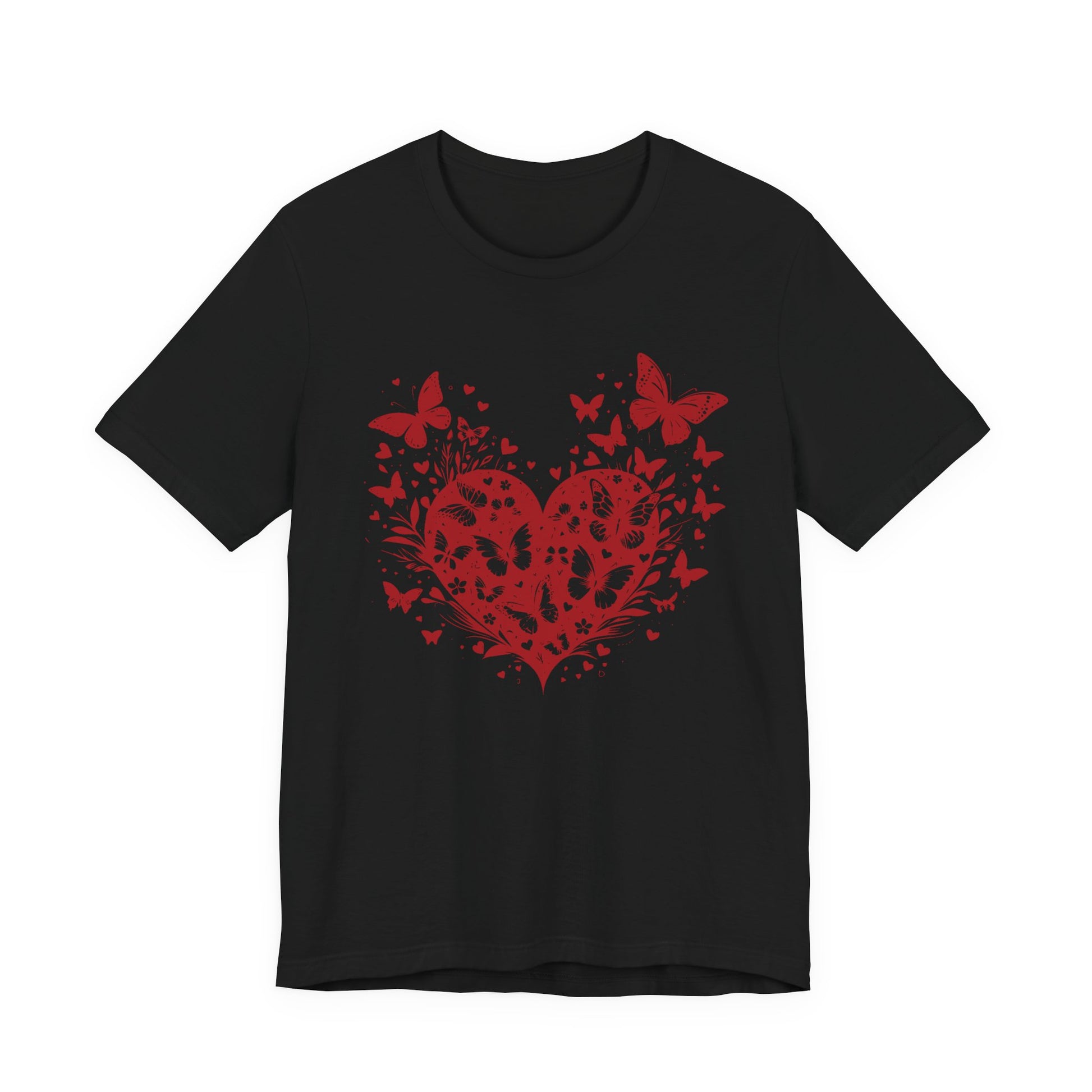 Butterfly Heart Valentines Day Shirt, Butterfly Valentine Tee, Cute Heart T-Shirt - PopCultureByDesign36