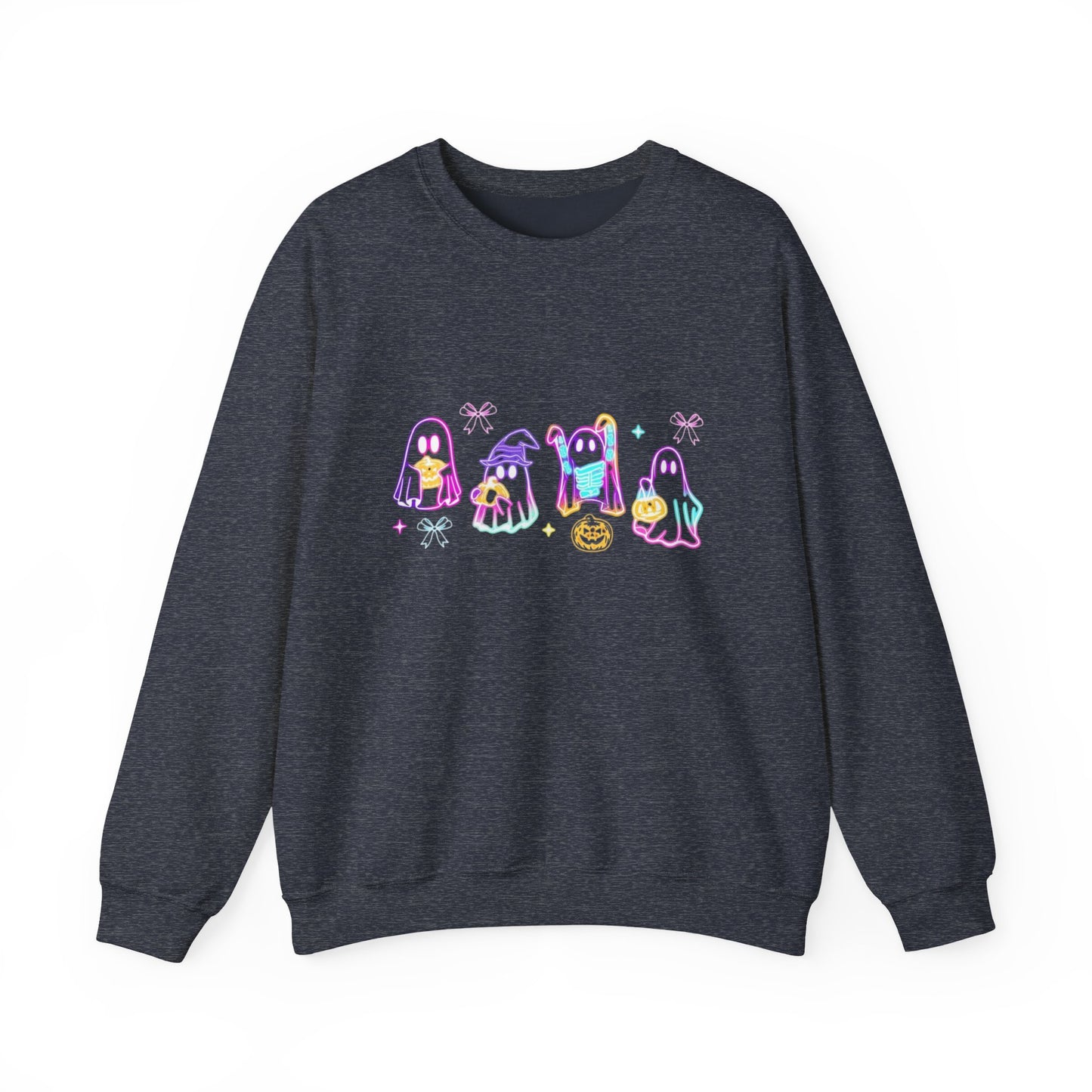Ghost Neon Color Halloween Sweatshirt, Halloween Party Sweater - PopCultureByDesign36