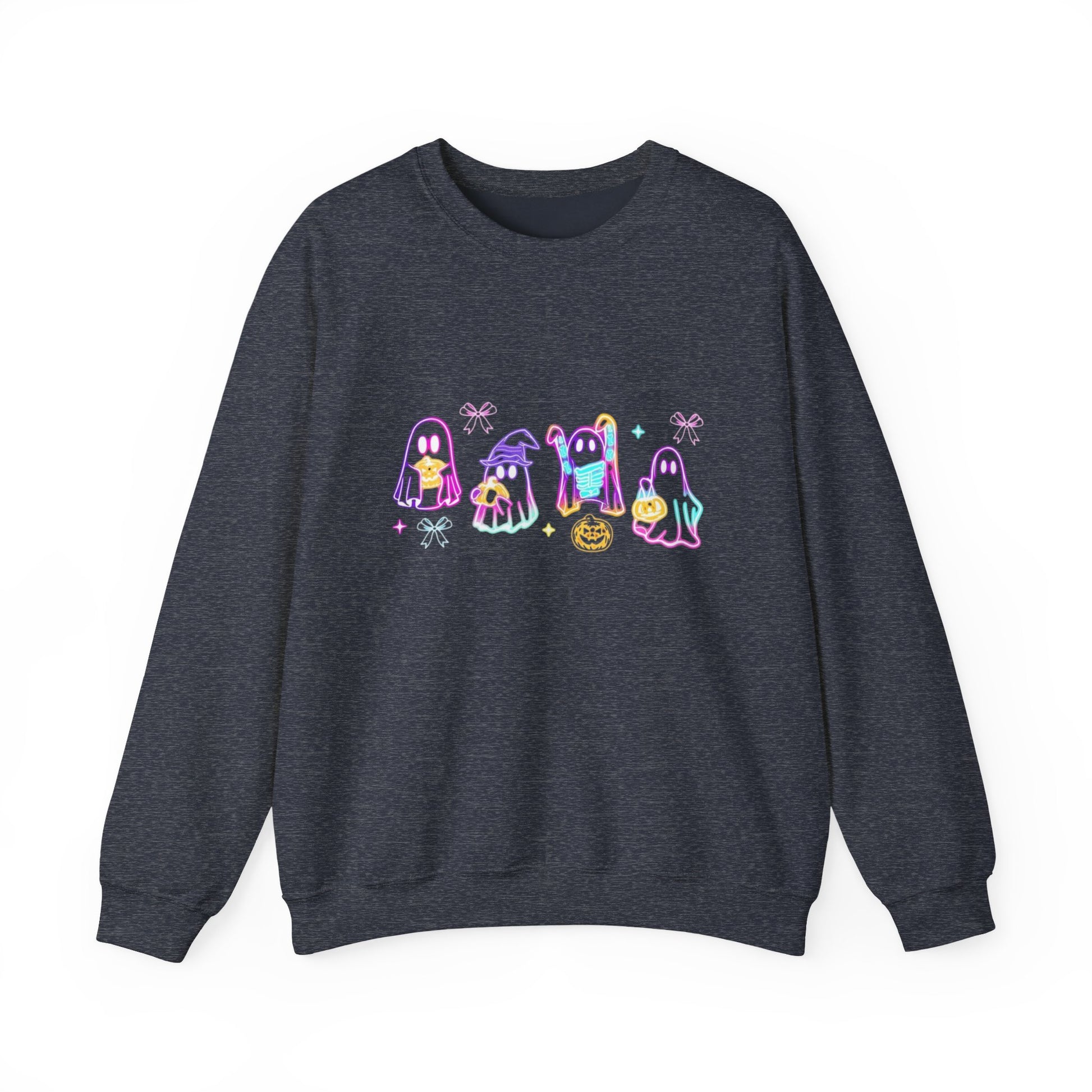 Ghost Neon Color Halloween Sweatshirt, Halloween Party Sweater - PopCultureByDesign36