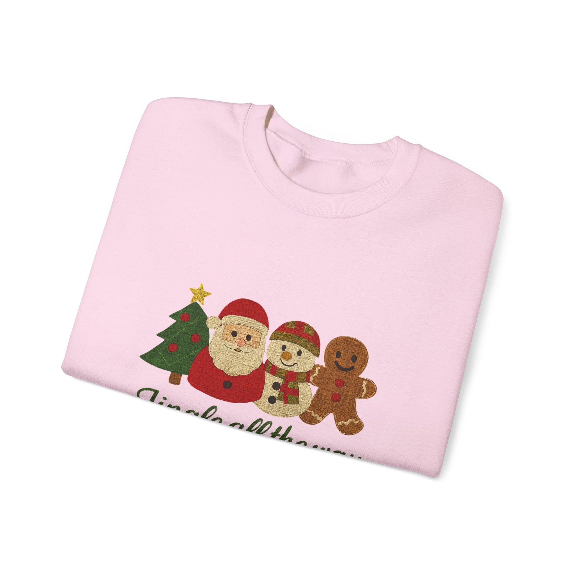 Christmas Jingle All the Way Sweatshirt, Santa Snowman Gingerbread Sweatshirt - PopCultureByDesign36
