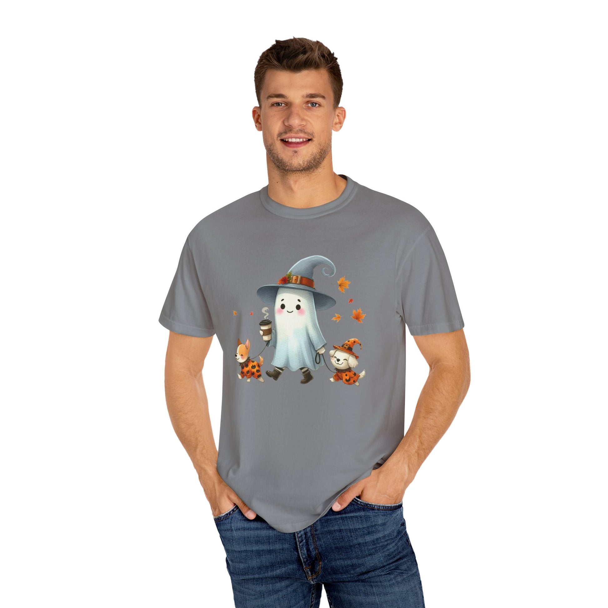 Cute ghost walking dogs shirt, cute fall shirt, ghost and dogs shirt - PopCultureByDesign36