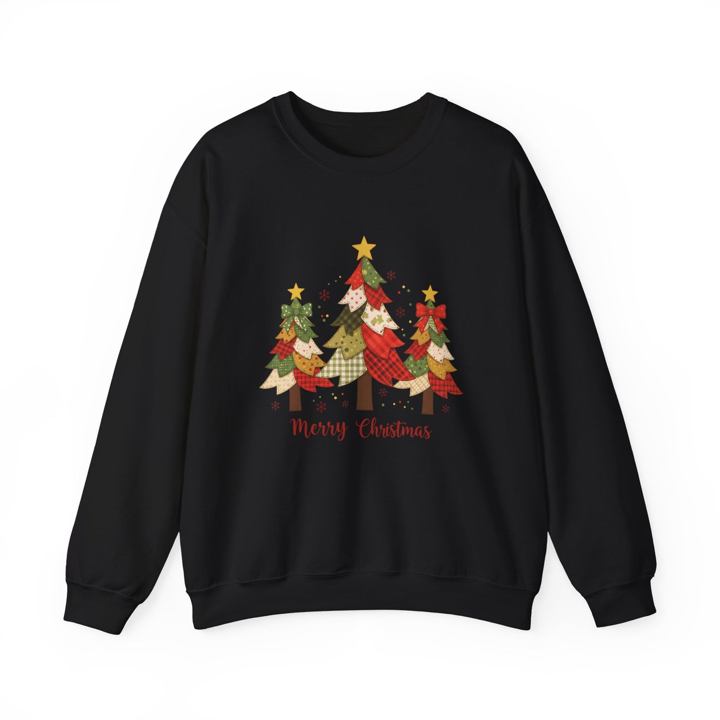 Christmas Tree Patchwork Quilt Style Sweatshirt, Merry Christmas Sweatshirt - PopCultureByDesign36