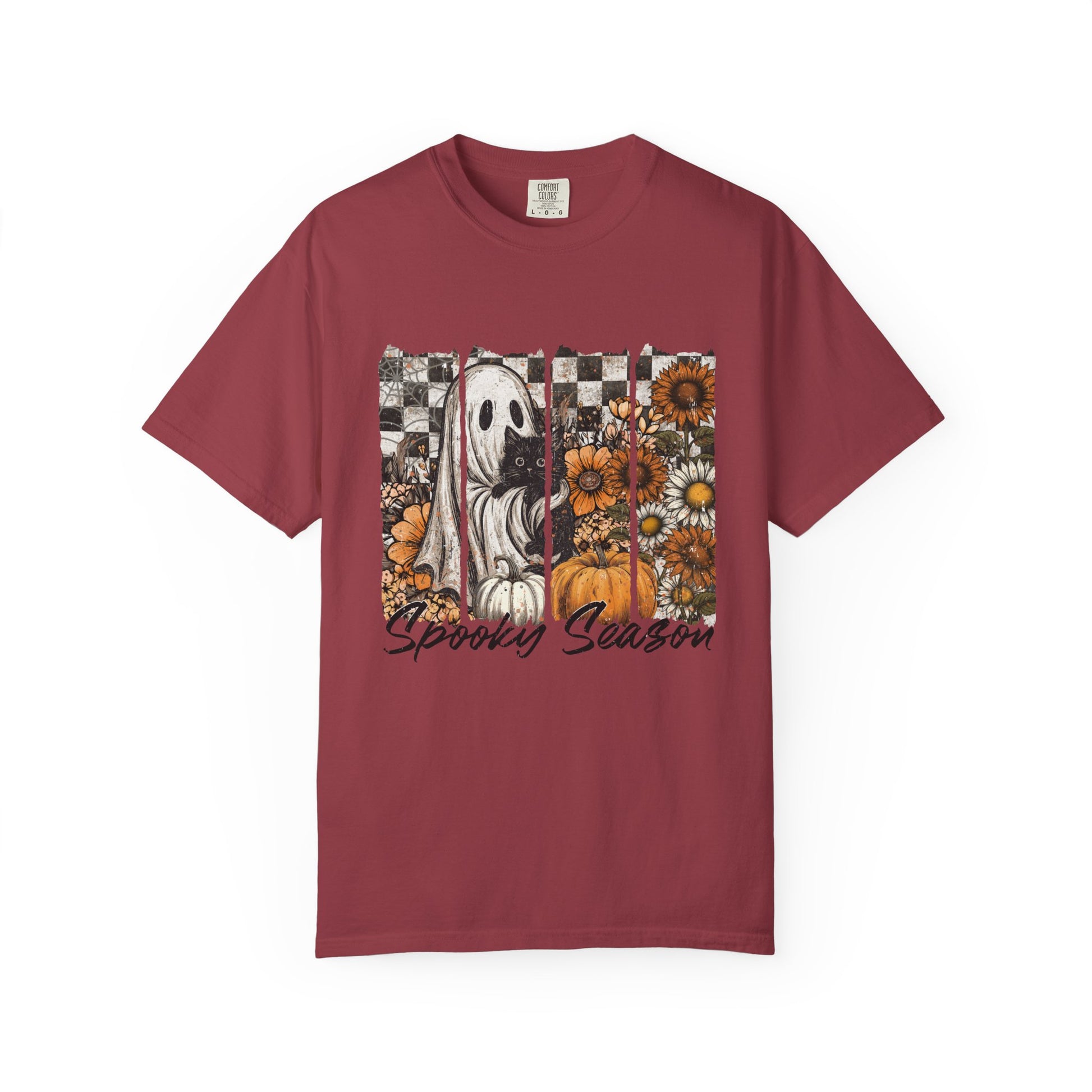 Comfort Colors Cute Strip Ghost Shirt, Halloween Costume, Vintage Vibe - PopCultureByDesign36